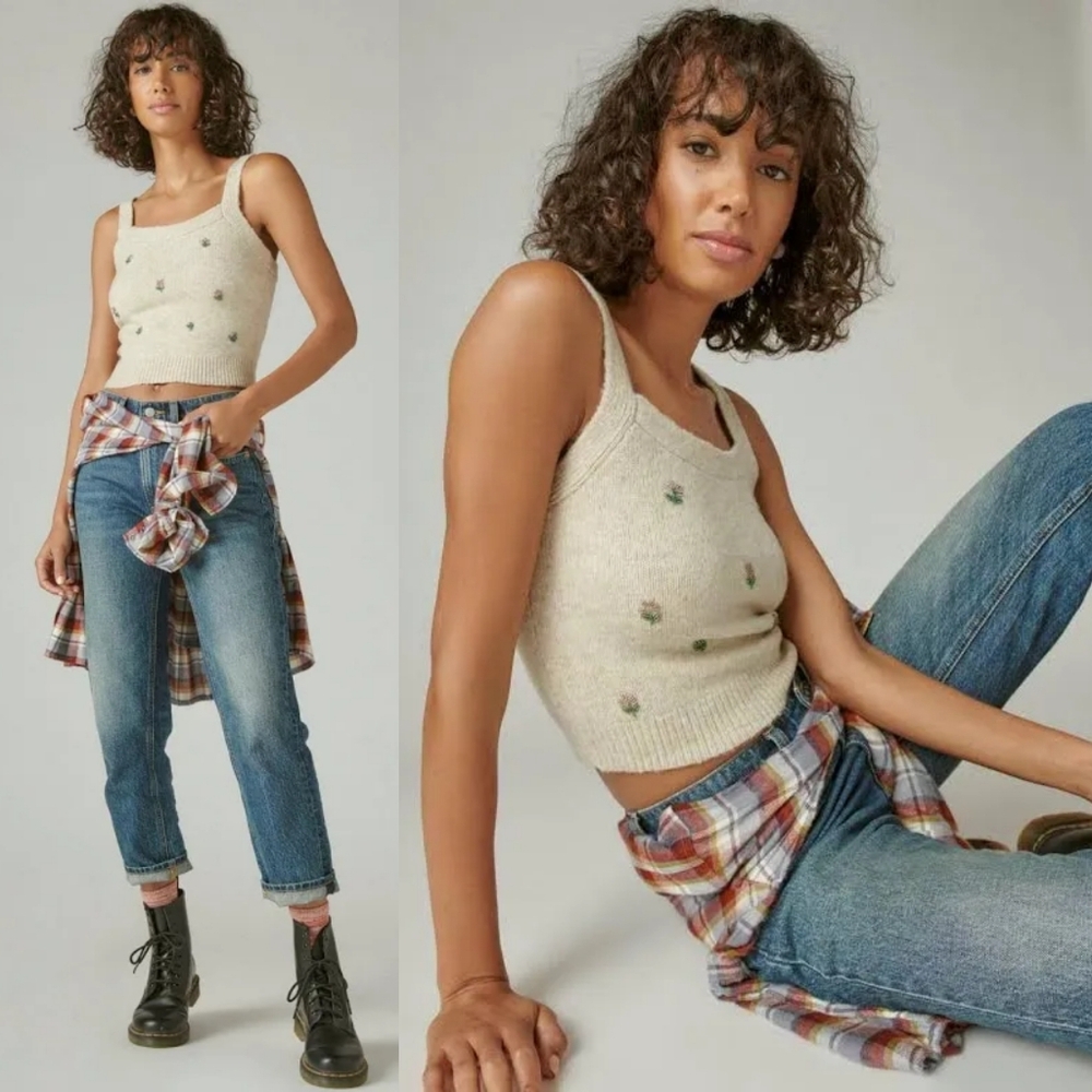 NWT Lucky Brand Beaded Sweater Tank
